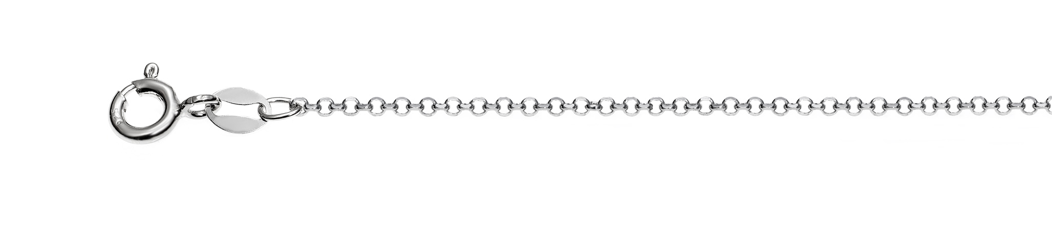 Cadenas de plata rodiadas  - Rolo diamantada rodiada - Ancho 1.5 - Ref. 94125.40R