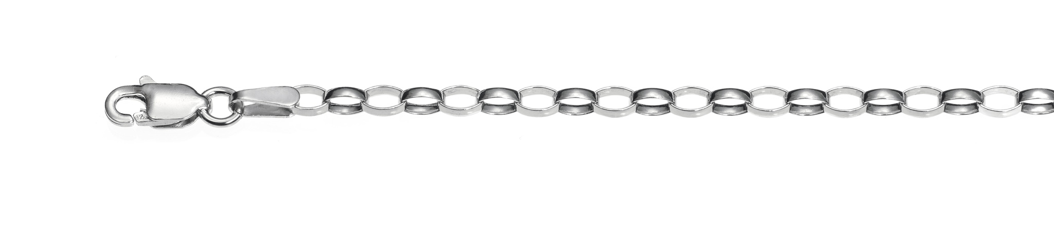 Ref.: 96030 - Oval rolo 0.30 rhodium plated silver - Wide 2.5
