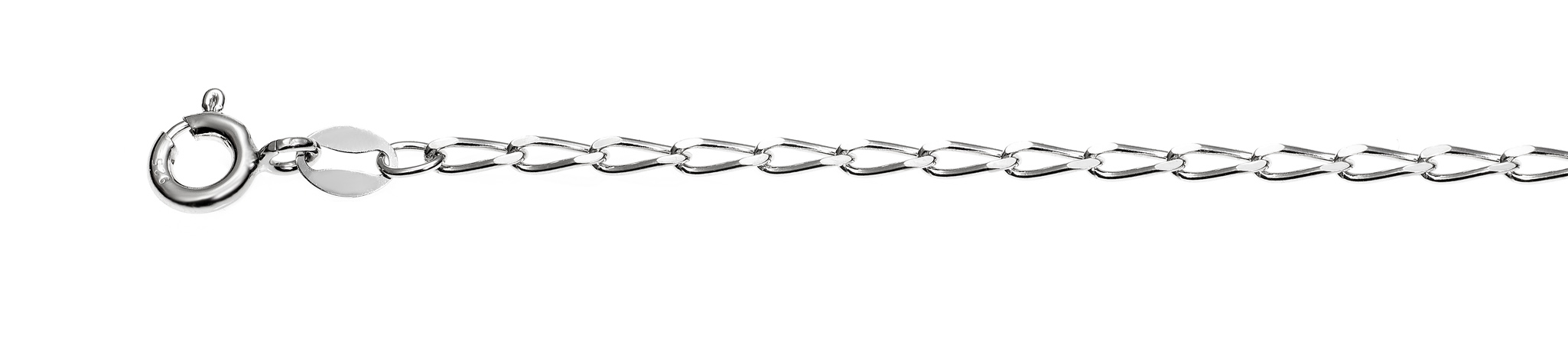 Ref.: 96560 - Open curb 0.60 rhodium plated - Wide 2.0